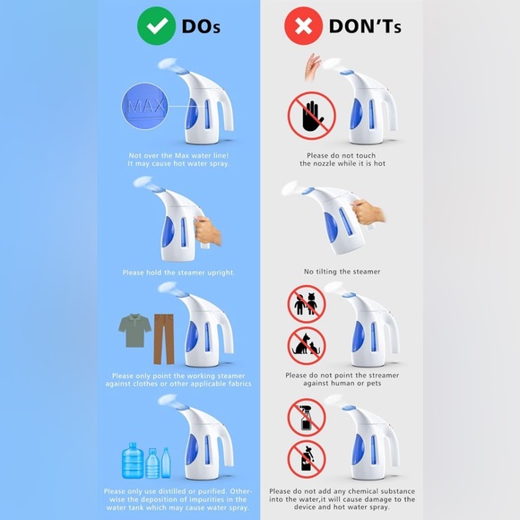 NWT Handheld Portable Garment Steamer  for Home and Travel, 240ml Capacity - Picture 7 of 12